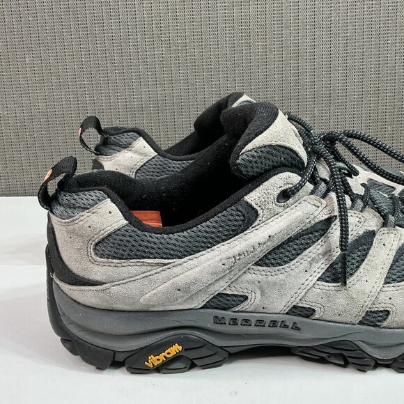 Merrell Mens Hiking Shoes Gray & Black With Vibram Soles Size 12.5W Durable - Picture 3 of 8